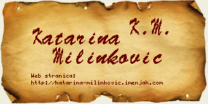 Katarina Milinković vizit kartica